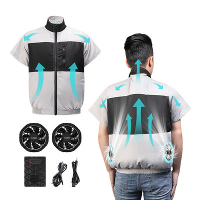 Jasnoszara czarna kamizelka z wentylatorem chłodzącym S/M/L/XL/XXL/XXXL Opcjonalnie z baterią 6700 mAh