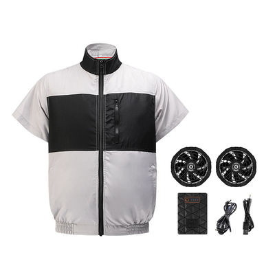 Jasnoszara czarna kamizelka z wentylatorem chłodzącym S/M/L/XL/XXL/XXXL Opcjonalnie z baterią 6700 mAh