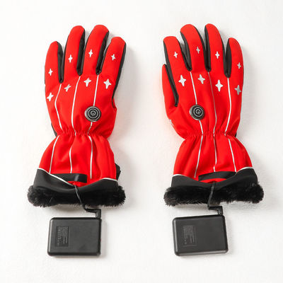 Zimowe rękawiczki do jazdy na świeżym powietrzu 4000 mAh Podgrzewane akumulatorowo rękawiczki zimowe Czerwone podgrzewane rękawiczki damskie